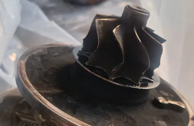Turbo cartridge core removed from a turbocharger