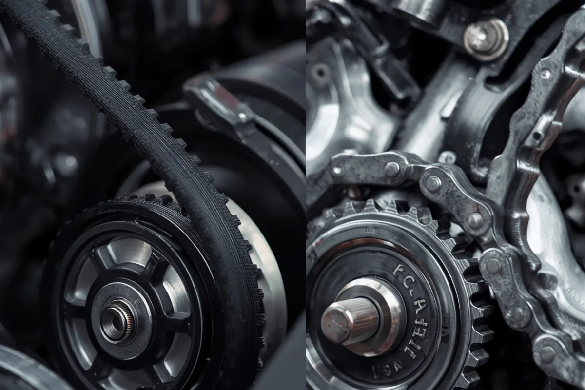 cambelt vs timing belt diagram showing engine timing components