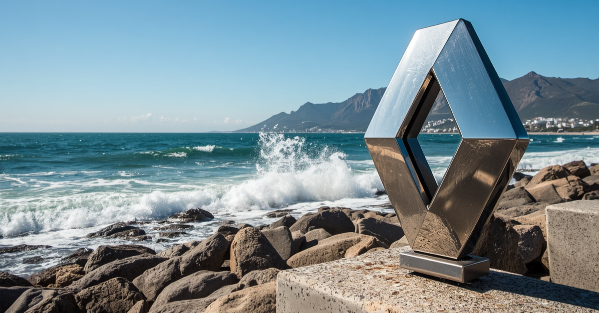 renault logo by the coast