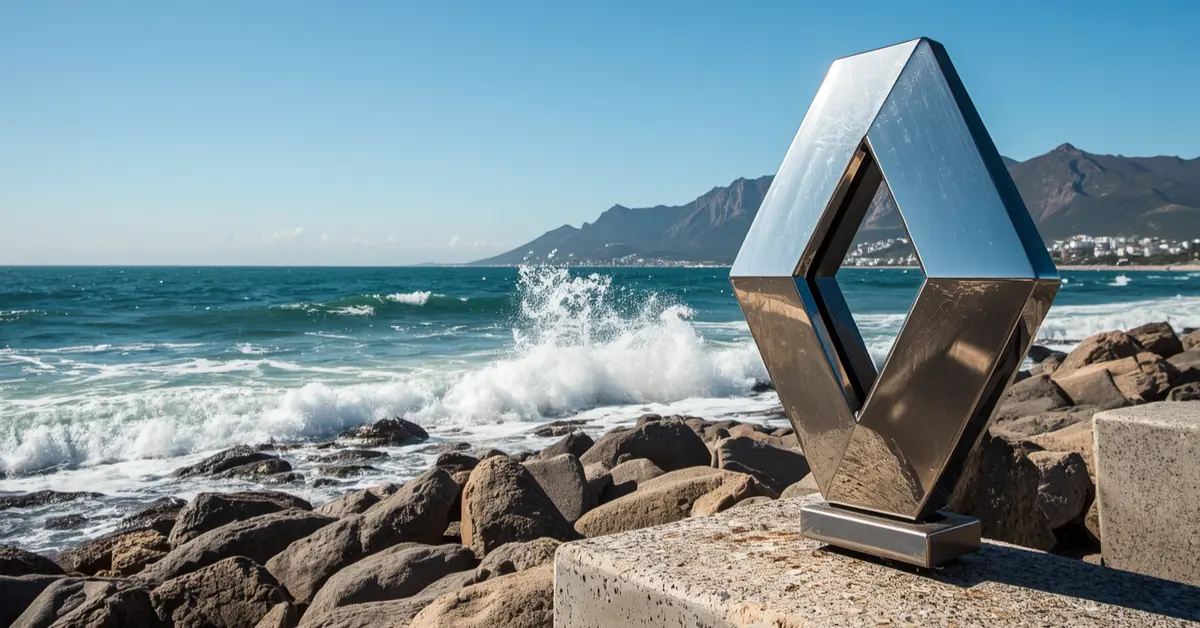 renault logo by the coast